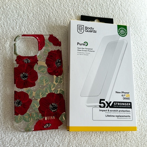 iPhone 14 Red Poppy Mag Safe Case & BodyGuardz Screen Protector - Picture 2 of 8